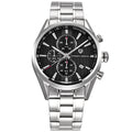 PAGANI DESIGN men's stainless steel quartz chronograph watch with black dial, front view
