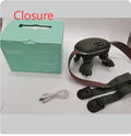 Wireless neck and shoulder massager with heating pads, straps, and charging cable, shown with retail packaging
